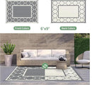 GENIMO 6' x 9' Outdoor Rug Waterproof for Patio Decor, Foldable Reversible Plastic Straw Area Rugs Mat for Camper, Outside Carpet for Rv, Deck, Porch, Picnic, Beach, Balcony, Grey & Beige White by CozyNest Decor