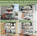3 Tier Extra Large Stainless Steel Expandable Over The Sink Dish Drainer Drying Rack, Rust Proof Metal, Space Saving, Modern Silver Big Capacity Extendable Plate Strainers Above Kitchen Counter by CozyNest Decor
