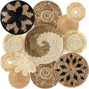 Xuhal 11 Pcs Boho Hanging Wall Basket Decor Handmade Woven Basket Wall Decorative Boho Wicker Baskets Placemats Round Farmhouse Bulrush Art for Rustic Home Decorations Christmas Gift(Rustic) by GreenHaven Gardens
