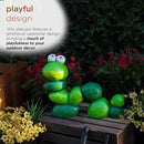Alpine Corporation YEN608SLR Caterpillar Statue with Light Up Eyes, Solar Powered LED Caterpillar Garden Statue, 16" H, Green by GreenHaven Gardens
