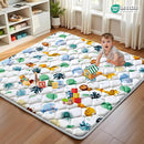 Baby Play Mats for Floor, 47x47 Playpen Mat for Babies, Extra Thicker & Soft Floor Crawling Mat, Foldable Non-Slip Playmat Cushioned for Infants Toddlers, Cute Animal Design by TinyTreasures Baby Boutique