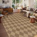 Lahome Checkered Easy Jute Rug 8x10, Washable Rugs for Living Room Dining Room Farmhouse Indoor Outdoor Mat, Neutral Checkerboard Non Slip Black Carpet for Office Backyard Patio by CozyNest Decor