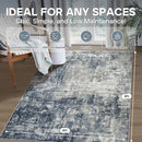 6x9 Area Rugs for Living Room Rug Washable: Modern Rug for Dining Room Bedroom Carpet Non Slip Low Pile 6 by 9 Indoor Abstract Nursery Home Office Blue Grey by TinyTreasures Baby Boutique