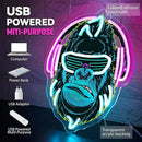 Headphones Gorilla Neon Sign Dimmable Kong Led Neon Light for Wall Decor,Game Room,Man Cave,Home Party Bar Decor,USB Powered Led Sign by CozyNest Decor