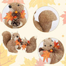 winemana Set of 2 Fall Table Decor-Squirrels with Leaves Pine Cones Thanksgiving Home Decorations Indoor Sisal Figurines, Cozy Fall Office Harvest Centerpiece Christmas Kitchen Décor by CozyNest Decor