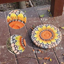 Sunflower Stepping Stones Outdoor Garden - Pavers for Outside Walkway Garden Stones Garden Stepping Stones Outdoor Decorative Stone for Garden 9.5 * 9.5 * 0.7 Inch LC Lcdecohome by CozyNest Decor