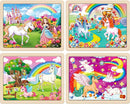SYNARRY Large Unicorn Princess Fairy Wooden Puzzles for Girls Gift Box(12.2*9.4 in) - FSC Certified, 24 Pcs Puzzles for Kids Ages 4-6, Puzzles for Toddlers 3-5, Unicorn Toys Gifts for 3 4 5 Year Old by TinyTreasures Baby Boutique