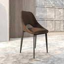 LeisureMod Amalfi Upholstered Fabric Dining Chair – Modern Side Chair with Iron Legs, Mid-Century Accent Chair for Dining Room or Kitchen