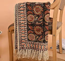 Bohemian Mud Cloth Handmade Throw with Tassels - 120x180 CM Handblock Printed Floral Cotton Blanket, Soft Handloom Sofa Throw for Living Room, Bed, Couch & Home Décor by CozyNest Decor