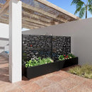 Casaphoria Metal Raised Garden Bed with Trellis and Wheels, 47"x47"x16" Planter Box for Climbing Plants, Vegetables & Vines, Features Drainage Holes and Privacy Screen (Black-Gerald) by GreenHaven Gardens