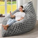 Hobestluk 3 in 1 Bean Bag Chair Giant Bean Bag Chairs for Adults with Bubble Cover Convertible Bean Bag Floor Cushion with Machine Washable Cover for Living Room (Bubble Grey) by CozyNest Decor