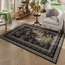 4x6 Rug for Bedroom Impressionist-Style Vintage Washable Rugs Non Slip Low Pile Small Carpet for Bedside Kids Room Office Dining Room, Black by TinyTreasures Baby Boutique