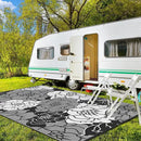 GENIMO Outdoor Rug Waterproof for Patio Decor, 8' x 10' Reversible Plastic Straw Floral Camping Carpet, Large Area Rugs Mats for RV, Camper, Deck, Balcony, Porch, Beach, Picnic, Mix-Black & White by CozyNest Decor
