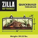 Zilla QuickBuild Reptile 65 Gallon Glass Terrarium Habitat with Sliding Door For Geckos, Snakes, Lizards, Frogs, Turtles, and Tortoises, 48" x 18" x 18" by CozyNest Decor