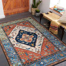 Lahome Boho Machine Washable Rugs - 5x7 Area Rugs for Living Room Non-Slip Oriental Throw Bedroom Rug Ultra-Thin Large Office Dining Room Rug Accent Floor Carpet for Kitchen Laundry Room by TinyTreasures Baby Boutique