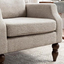 Kidol & Shellder Oatmeal Oversized Accent Chair for Living Room Mid Century Modern Reading Chair with Back Wide Upholstered Comfy Single Sofa Chair Bedroom Lounge Side Corner Boucle Fabric Armchair by CozyNest Decor