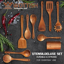 Wooden Spoons for Cooking,Wooden Cooking Utensil Set,10-Piece Wooden Kitchen Utensil Set with Wooden Spoons(A10) by CozyNest Decor