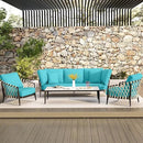hyha Waterproof Couch Cushion Covers, Stretch Sofa Couch Seat Slipcover for Dog Washable, Non-Slip Waterproof Outdoor Cushion Covers for Patio Furniture Replacement (1 Piece for Large, Peacock Blue) by CozyNest Decor