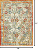 Unique Loom Rosso Collection Vintage, Traditional, Bohemian, Geometric, Distressed, Southwestern Area Rug (9' 0 x 12' 0 Rectangular, Beige/Orange) by CozyNest Decor