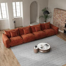 smilesun Modern Minimalist Chenille Modular Sectional Sofa, Oversized Couch and Loveseat Set with Thick Cushions, Upholstered Sofa for Living Room, Bedroom, Office, Apartment(Orange,136" 4-Seater) by CozyNest Decor
