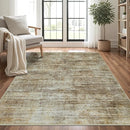 Area Rug 5x7 Living Room Rugs: Abstract Large Washable Rugs with Non-Slip Backing, Thin Carpet for Dining Room Table Bedroom Nursery Indoor Home Office-Brown by TinyTreasures Baby Boutique