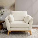 Large-Sized Accent Chair, Thick Cushion Bedroom Reading Chair, Comfortable Living Room Single Sofa, Boucle Milky White by CozyNest Decor