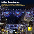 Family Patriotic American Flag String Lights - 250 LED Half Fan Shaped Outdoor Waterproof Lights, 4th of July Decorations, Independence Day, Memorial Day, USA 2pcs by GreenHaven Gardens