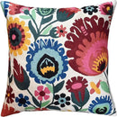 Polish Floral Decorative Pillow Cover Hand Embroidered Cream Flower Pillowcase White Botanical Traditional Outdoor Cushion Suzani Chair Pillowsham Couch Wool 18x18 Inch by CozyNest Decor