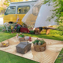 GENIMO Outdoor Rug 8' x 10' Waterproof for Patios Clearance, Reversible Outdoor Plastic Straw Camping Rug Carpet, Large Area Rugs Mats for RV, Camper, Deck, Balcony, Porch, Beach, Picnic, Brown&Beige by CozyNest Decor