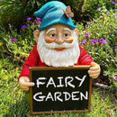 Mood Lab Garden Gnome with Chalkboard Sign - Funny Gnome Statue - 8.7 Inch Tall Lawn Figurine - for Outdoor & House Decor by GreenHaven Gardens