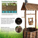 Wooden Wishing Wells for Outdoors with Solar Light Strip, Wishing Well Planters Also Add Splendor to Your Yard at Nightt, Brown by GreenHaven Gardens