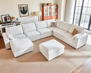 Oversized Modular Sofa Comfy Cloud Couch with Storage, Extra Deep Plush Sectional Sofa Set for Living Room, Covers Washable, Chenille, Olar (White, 8-Seater with Corner & 2 Ottomans, u-Shaped) by CozyNest Decor