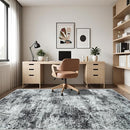 Washable Rug 6x9 Area Rugs: Abstract Washable Rugs with Non-Slip Backing, Stain Resistant Indoor Floor Carpet for Bedroom Dining Room Table Nursery Hallway Home Office Dark Black/Gray by TinyTreasures Baby Boutique