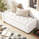 48" Ottoman with Storage, White Storage Ottoman Bench with Safety Hinge, Upholstered Entryway Bench with Seating for Bedroom, Living Room, Holds up to 330 lb by CozyNest Decor