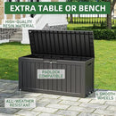 NUNU LAB 75 Gallon Outdoor Storage Box,Large Resin Sturdy Deck Box, Backyard Outside Storage Box Waterproof with Double Wall Panels,Package Delivery Garden Hose Storage Bin Outdoor Tool by GreenHaven Gardens