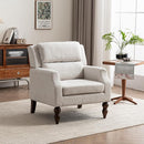 Kidol & Shellder Beige Oversized Accent Chair for Living Room Mid Century Modern Reading Chair with Back Wide Upholstered Comfy Single Sofa Chair for Bedroom Lounge Side Corner Boucle Fabric Armchair by CozyNest Decor