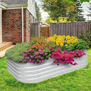 BPS 6-in-1 Metal Raised Garden Bed, 5.5x4 FT Galvanized Planter Raised Beds for Vegetables, Flowers 17'' Extra Tall by GreenHaven Gardens