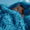 Bedsure GentleSoft Fluffy Bright Blue Throw Blanket Gifts for Women, Men, Soft Fleece Cozy Fuzzy Sherpa Plush Warm Minky Thick Faux Fur Throws for Couch, Blue Decor House Blanket Gifts for Her, 50x60 by CozyNest Decor