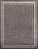 Unique Loom Outdoor Border Collection Area Rug - Soft Border (10' x 14' 1" Rectangle Brown/Ivory) by GreenHaven Gardens
