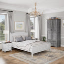 Brafab Armoire Wardrobe Closet with 2 Modern Doors, 71" Tall Freestanding Closet Wardrobe Cabinet with Drawers and Hanging Rail, Light Wooden Storage Cabinet with Shelve for Bedroom (Grey, 2 Doors) by CozyNest Decor