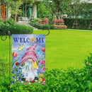 Welcome Spring Gnome Garden Flag 12x18 Double Sided Burlap Butterfly Floral Garden Yard Flags for Spring Summer Rustic Seasonal Outside Outdoor House Decoration (ONLY FLAG) by CozyNest Decor