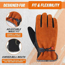 HLDD HANDLANDY Leather Work Gloves for Men & Women, Adjustable Wrist Cowhide Gardening Glove with Reinforced Palm for Driver by GreenHaven Gardens