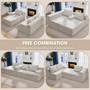 Hobestluk 96“ Modular Sectional Sofa Couches L-Shape Couch 3 Seat Modular Sofa Sectional Couches for Living Room, Cloud Couch with Oversized Chaise (Greygreen, Checked (Left Facing Chaise)) by CozyNest Decor