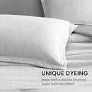 Monbix Queen Comforter Set - 7 Pieces Cationic Dyeing Light Grey Bed in a Bag Queen Bedding Sets with Comforter, Sheets, Pillowcases & Shams, Reversible Bedding Comforters Sets by CozyNest Decor