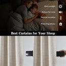 Extra Wide Curtains 96 Inch Long 2 Panels,Floor to Ceiling Boho Noise Reduction Window Burlap Track System Curtain Panels for Country Villa Back Tab Pleat Tape with Hooks,Linen Beige 70x96 by CozyNest Decor