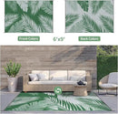 GENIMO Outdoor Rug 6' x 9' Waterproof for Patios Clearance, Reversible Plastic Straw Camping Carpet, Large Area Rugs Mats for RV, Picnic, Backyard, Deck, Balcony, Porch, Beach, Green&Grey by CozyNest Decor