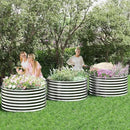 3 Pack 2x2FT Round Galvanized Raised Garden Bed Outdoor,Metal Garden Bed for Vegetables,Steel Raised Beds for Gardening,Above Ground Garden Box for Flower by GreenHaven Gardens