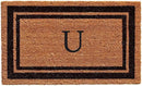 Calloway Mills 152963672U Black Border 36" x 72" Monogram Doormat Letter (U) by CozyNest Decor
