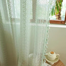 Sutuo Home Boho Curtains for Bedroom Dining Room, Bohemian Crochet Lace Hollow Knitted Handmade Tassels Vintage Rustic Window Treatment Farmhouse Drapes, 1 Panel Rod Pocket 59" W x 96" L, Mint Green by CozyNest Decor