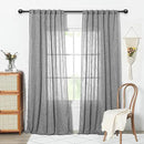 MYSKY HOME 95 Inch Curtains Farmhouse Light Filtering Privacy Curtain Drapes for Patio Door Living Room, Linen Look Texture Fabric Bohemian Draperies Soft Touch, 50x95, Dark Grey, 2 Panels by CozyNest Decor